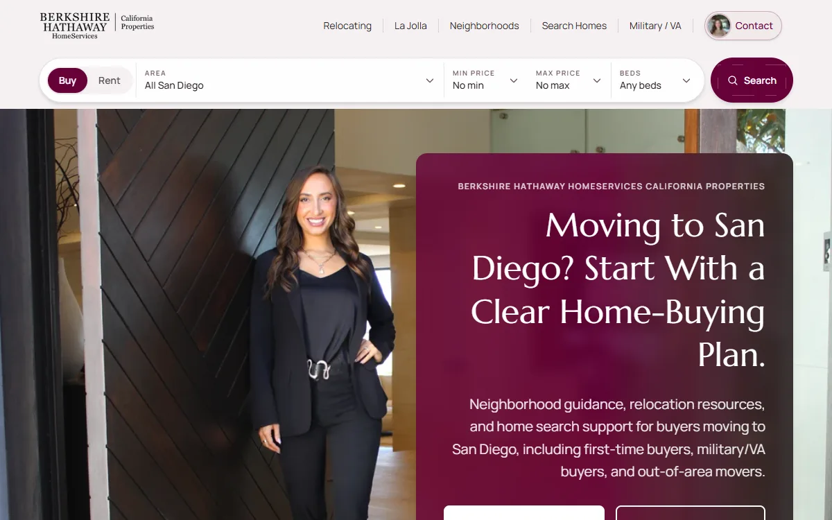 SD Communities real estate website homepage